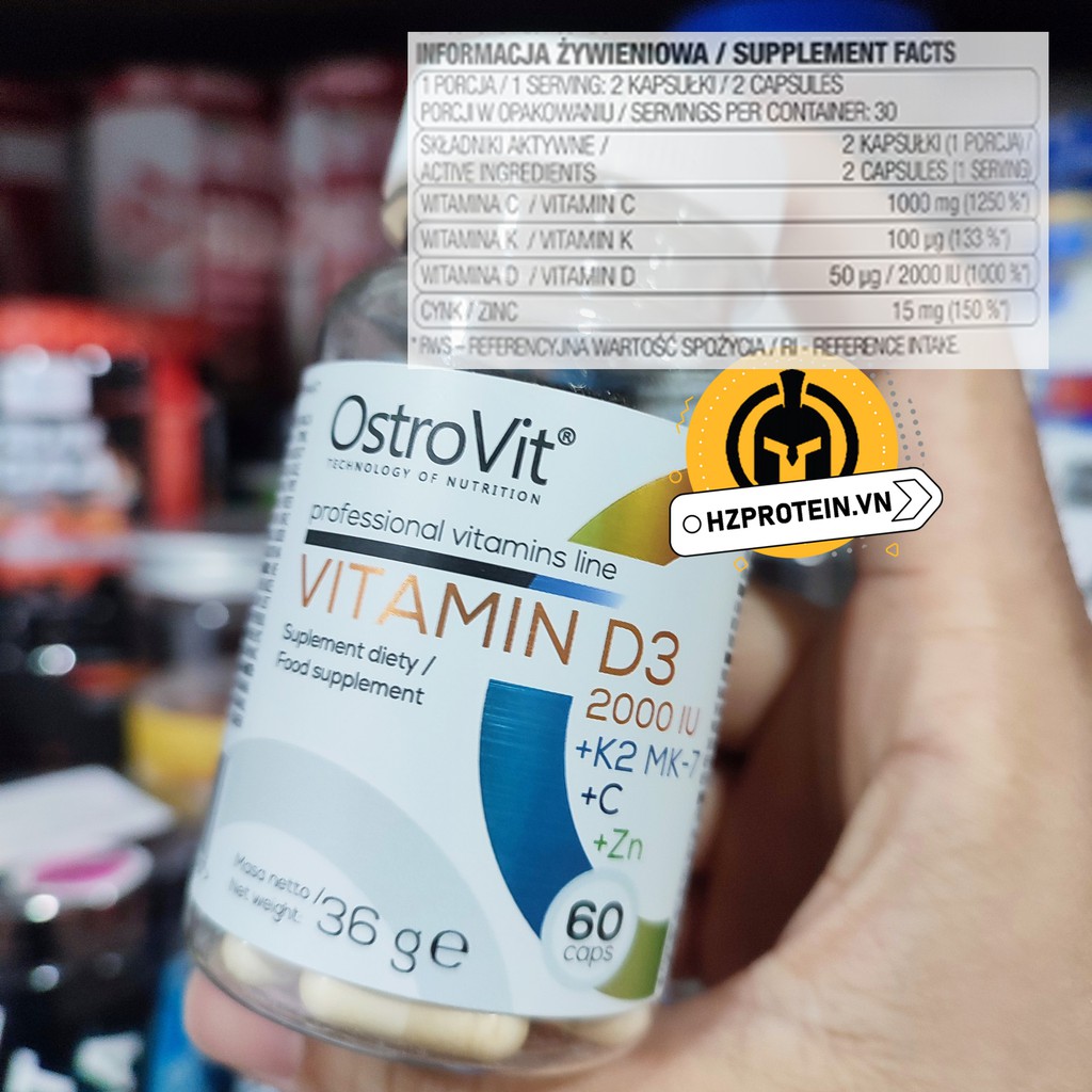 OSTROVIT VITAMIN D3 K2 ZINC VITAMIN C HÀM LƯỢNG CAO - TĂNG CƯỜNG ĐỀ KHÁNG MIỄN DỊCH