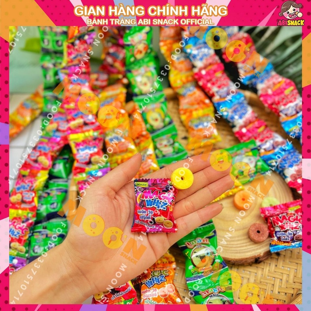 Combo 10 viên kẹo sáo Magic Whiz Thái Lan đủ 4 vị cola/spry/cam/trái cây hãng Roscela