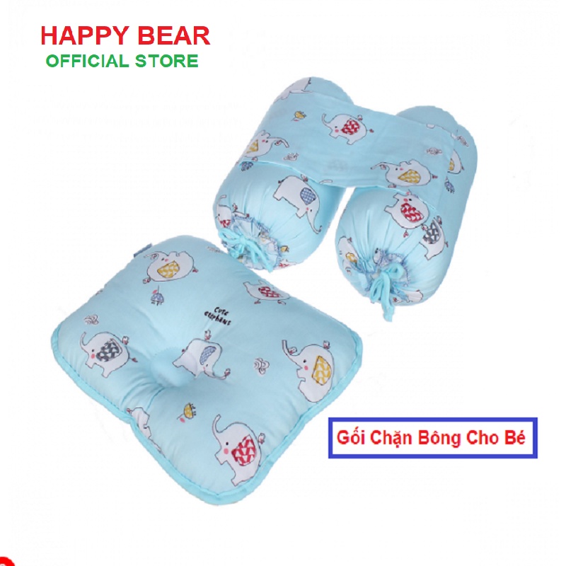 Gối chặn cho em bé sơ sinh Set gối chặn bằng bông cho em bé - Happy Bear