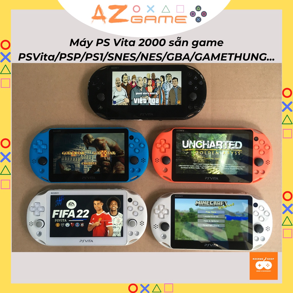 Máy Chơi Game Ps Vita 2000 - PSV 2000 (Kho GameFree 5000+ PSP/PS1/GBA/NES/SNES/GAME THÙNG...) Đầy Đủ Phụ Kiện