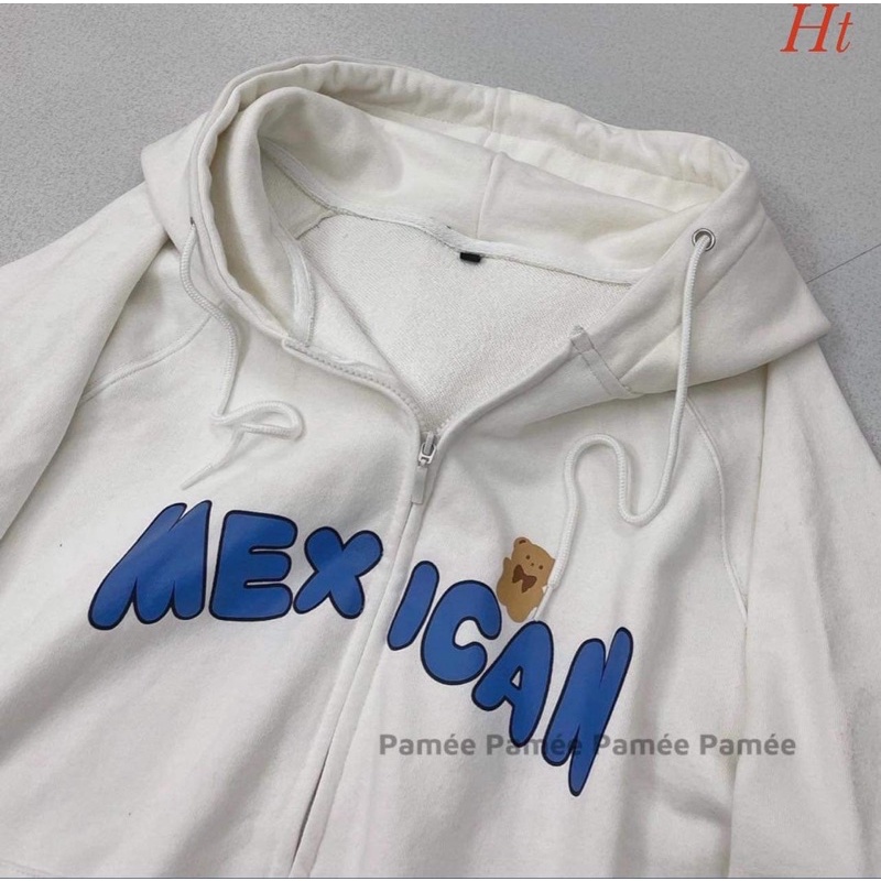 Áo khoác gấu nâu nhỏ in ngực HT12