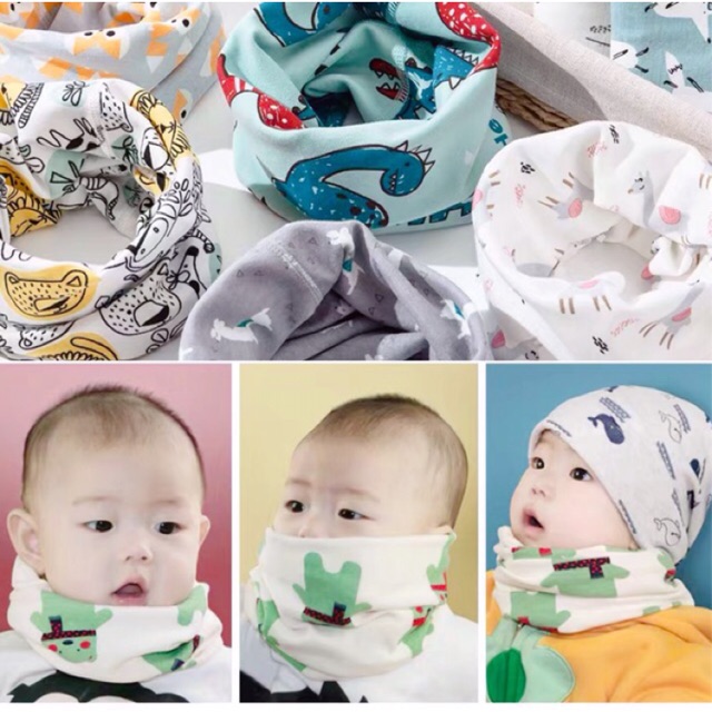 Bonstore CHỌN MẪU Khăn ống cotton  đa năng bảo vệ cổ họng phòng ho cho bé khăn quàng cổ cho bé