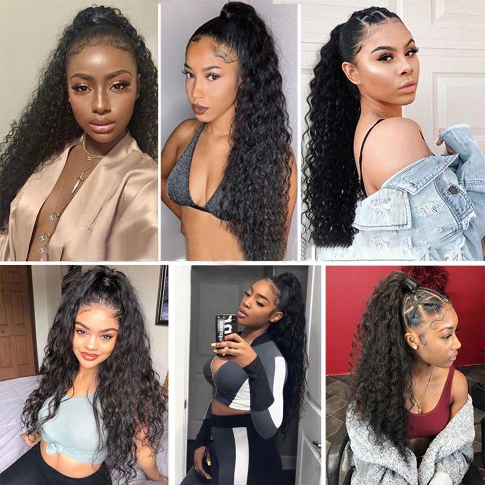 LEILY Dây Buộc Tóc Đuôi Ngựa Giả Bằng Lụa Uốn Xoăn Xinh Xắn