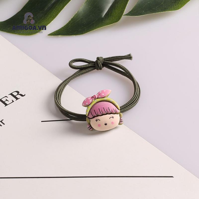 ✨✨Dây thun cột tóc thoải mái gắn hình hoạt hình nhiều màu thời trang Hàn Quốc