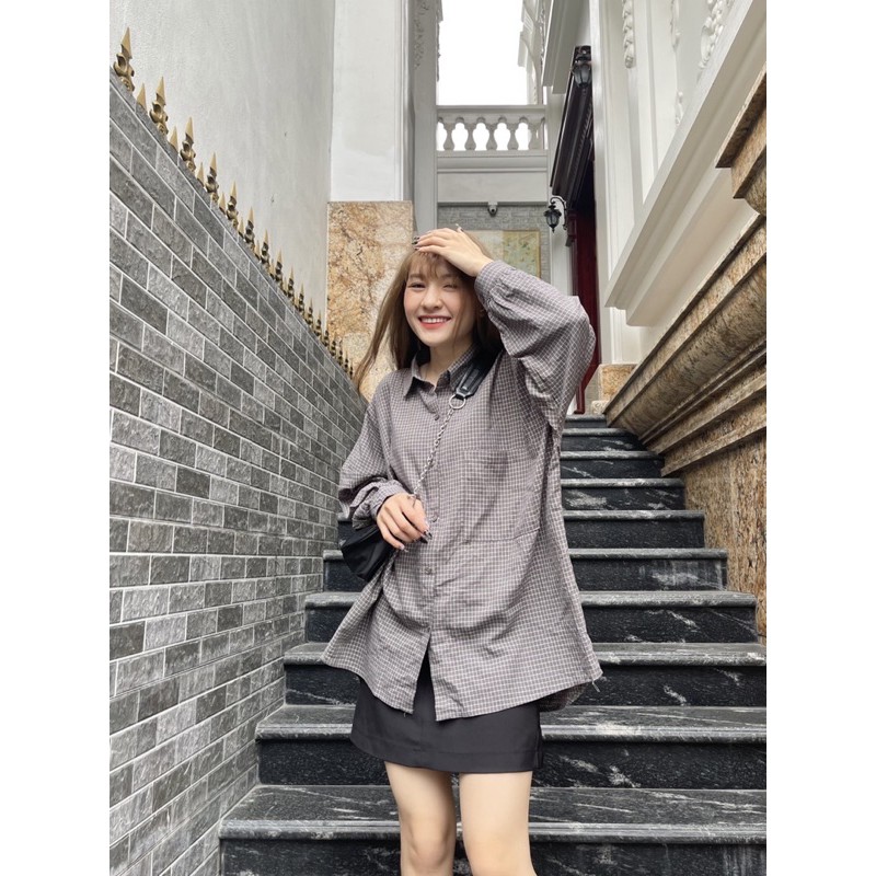 Áo sơ mi kẻ CARO NHÍ tay rộng - 5 nàu kẻ | BigBuy360 - bigbuy360.vn