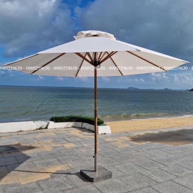 Dù gỗ sân vườn xuất Âu, ô che nắng mưa tán dù 250-350cm nhiều màu.