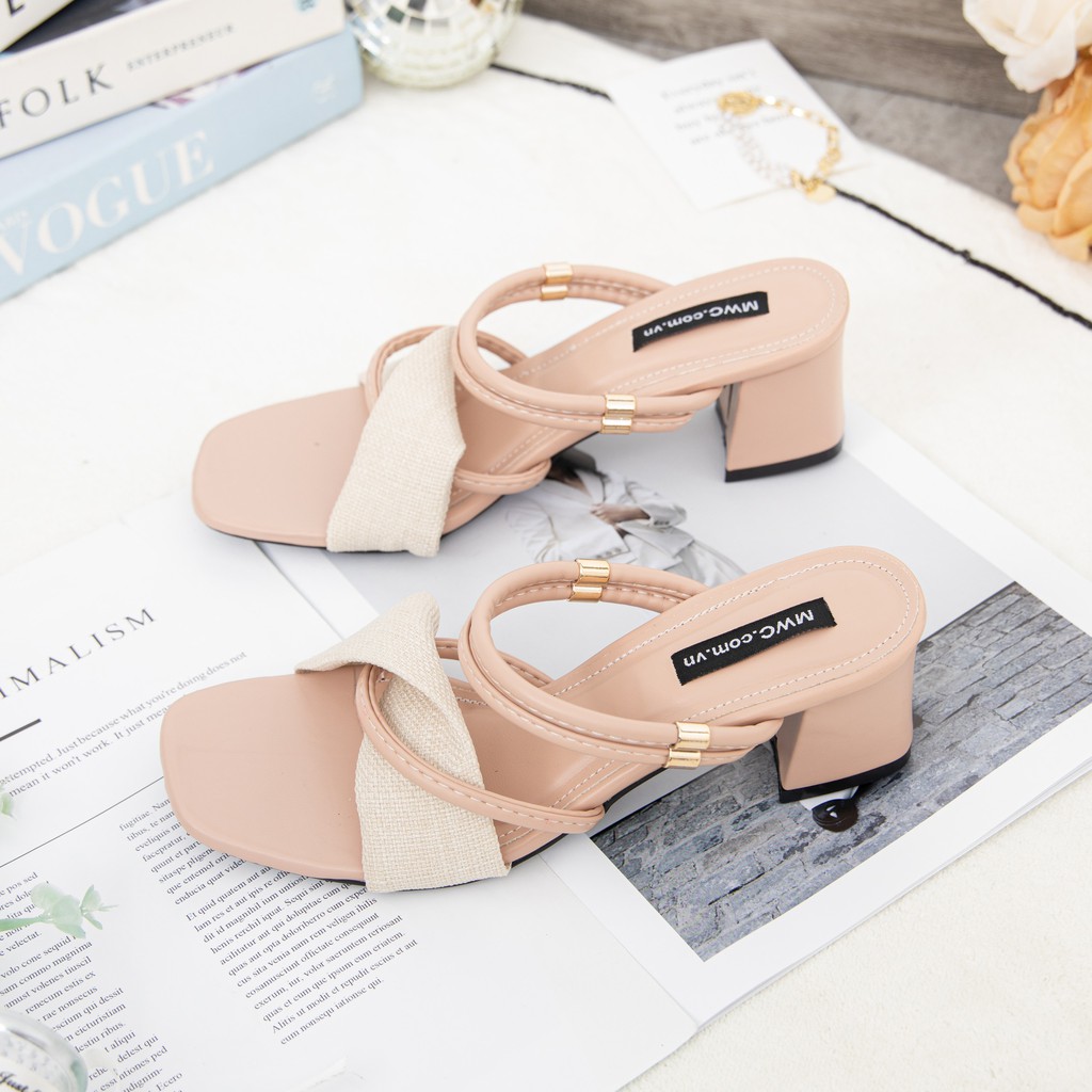 [Mã SKAMFSW175 giảm 10K đơn 50K] Giày Sandal Cao Gót MWC Đế Vuông 5CM Trẻ Trung Thanh Lịch NUCG-4159