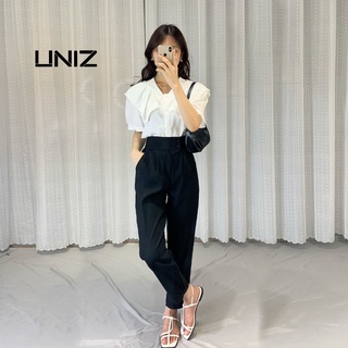 ( Ảnh Thật ) Quần baggy chát ruby cao cấp 2 cúc cạp lệch UNIZ 121