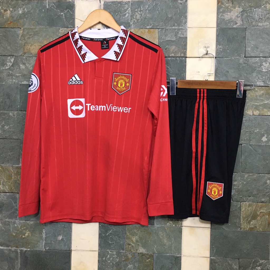 (NEW2023) Bộ quần áo đá banh MU đỏ sân nhà 2023FLG tay dài UPDATE MỚI NHẤT