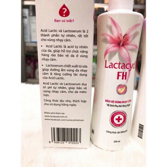 (250ml) Dung Dịch Vệ Sinh Phụ Nữ Lactacyd dành cho vùng kín nhạy cảm Chính Hãng cty