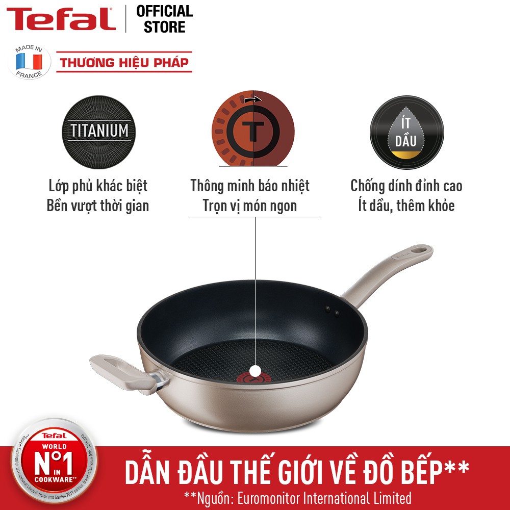 Chảo chiên chống dính sâu lòng Tefal Sensations 28cm (H9109014)