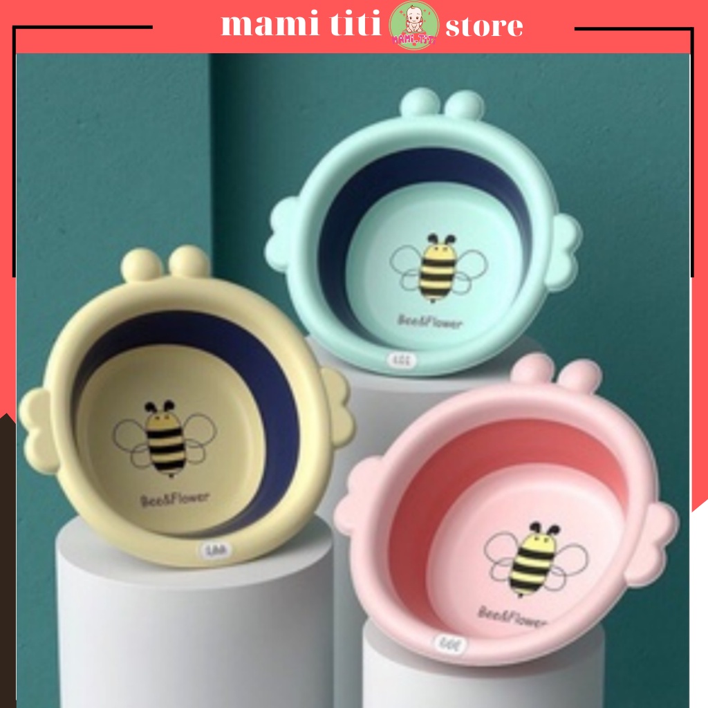Chậu rửa mặt gấp gọn, [ SILICON ] CHẬU RỬA MẶT GẤP GỌN HÌNH ONG CHO BÉ