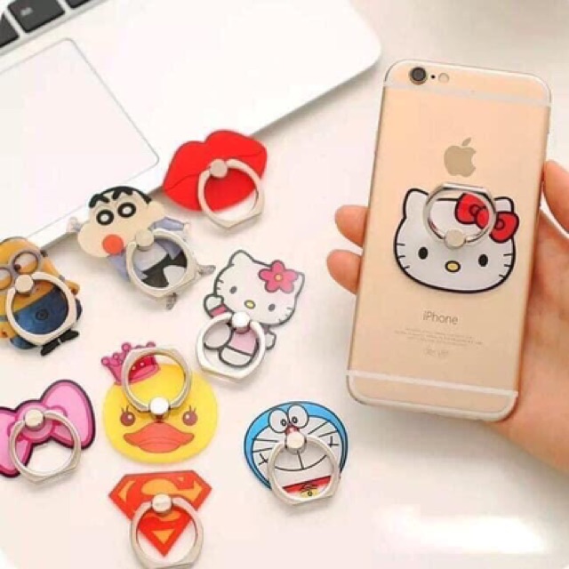 Iring chuẩn 3d cute móc khoá sau điện thoại