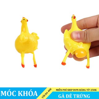 Móc khóa hình gà đẻ trứng - đồ chơi thư giãn