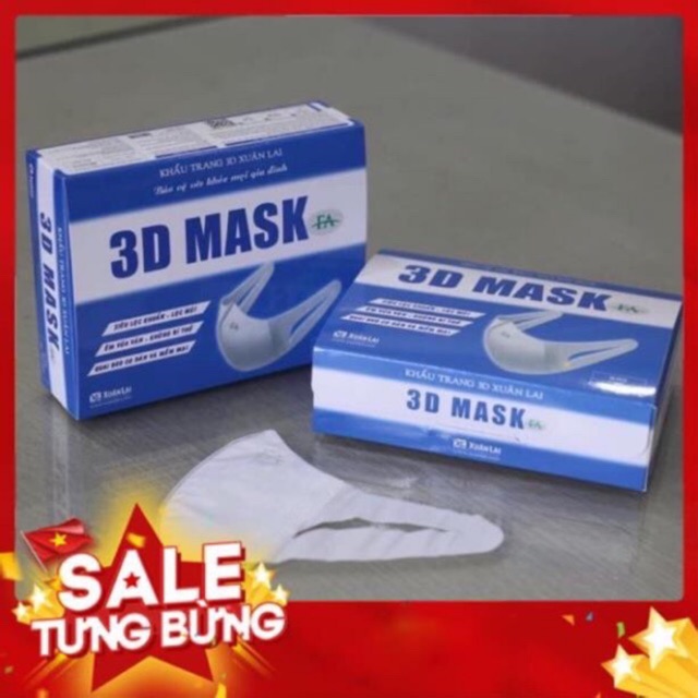 Khau trang 3D Mask chống bụi Pm2.5  (1 hộp 50 cái)