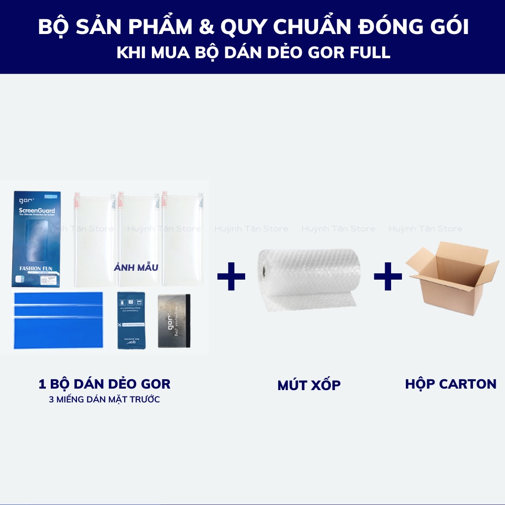 Dán dẻo full vivo x70 pro plus chính hãng Gor trong suốt dẻo bảo vệ màn hình - phụ kiện điện thoại huỳnh tân store