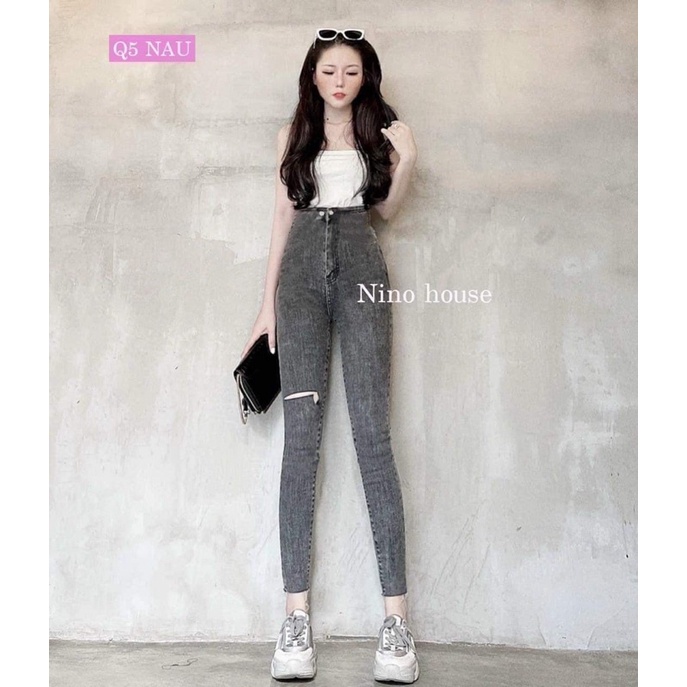 Quần bó ôm khói trơn + rách