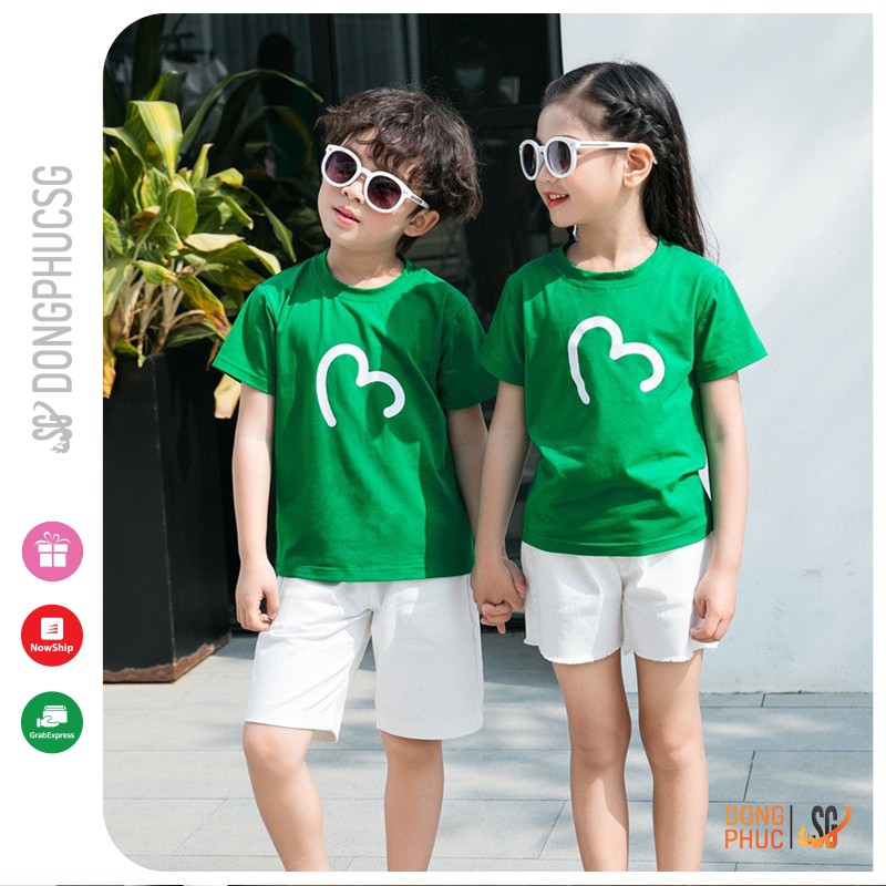 Áo thun gia đình 3/4/5 người Đồng phục gia đình đi biển Thun cotton dày dặn Màu xanh két GD401XK