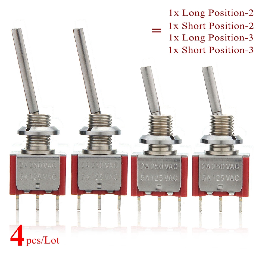 Set 4 công tắc 3 / 2 vị trí cho RC devo 10 devo7 at9 wfly 9 Flysky US