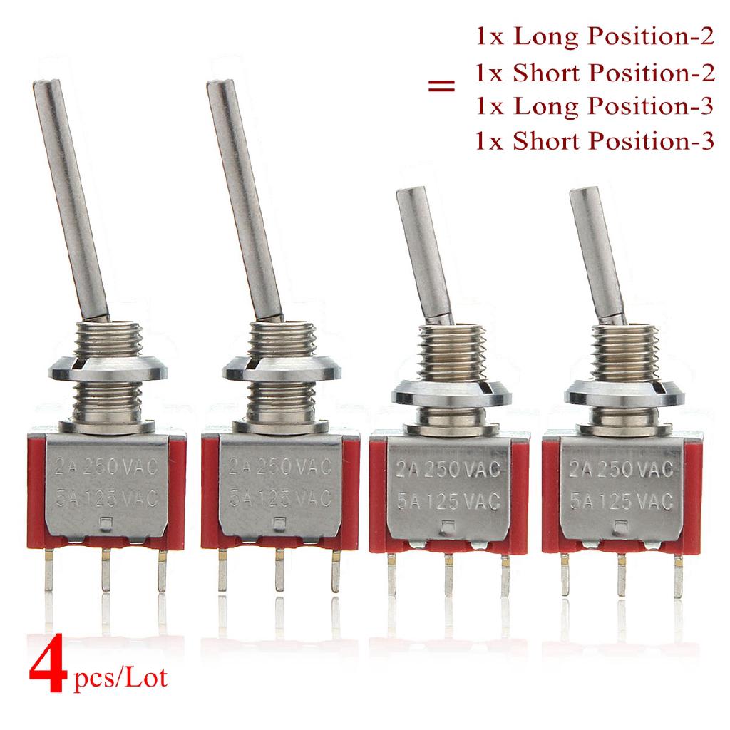 Set 4 công tắc 3 / 2 vị trí cho RC devo 10 devo7 at9 wfly 9 Flysky US