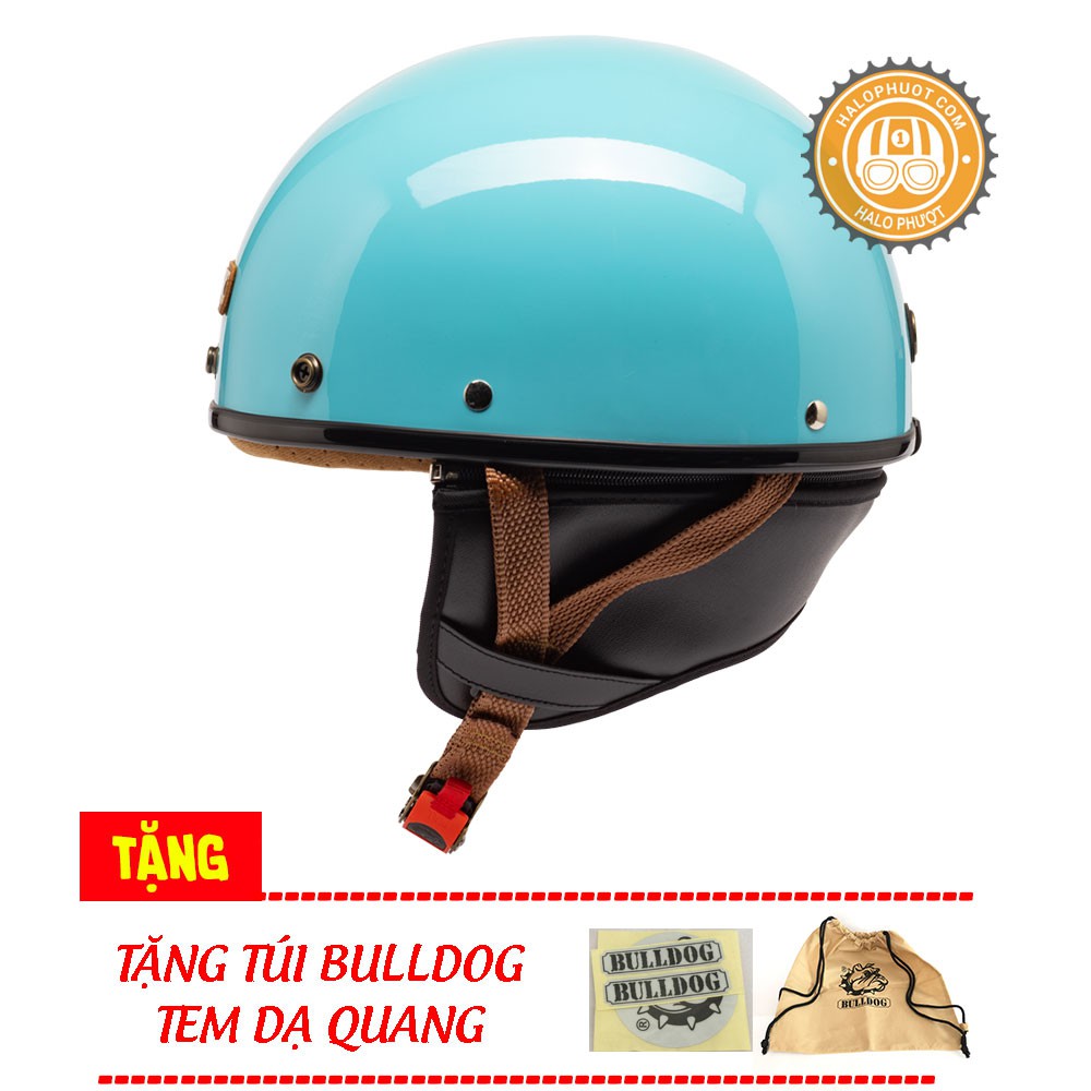 Mũ bảo hiểm Bulldog PUG Xanh Dương (tặng túi Bulldog, tem phản quang)