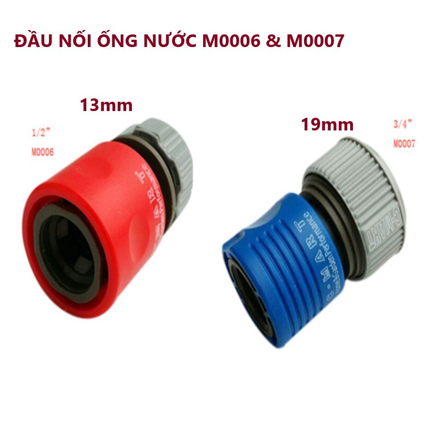 Đầu Nối Ống Nước Nhanh 13mm M0006 &amp; 19mm M0007 CMART