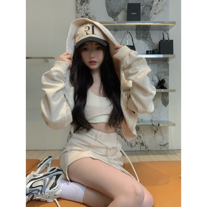 Set Áo Hoodie Và Chân Váy Phong Cách Trẻ Trung Cá Tính Dành Cho Nữ