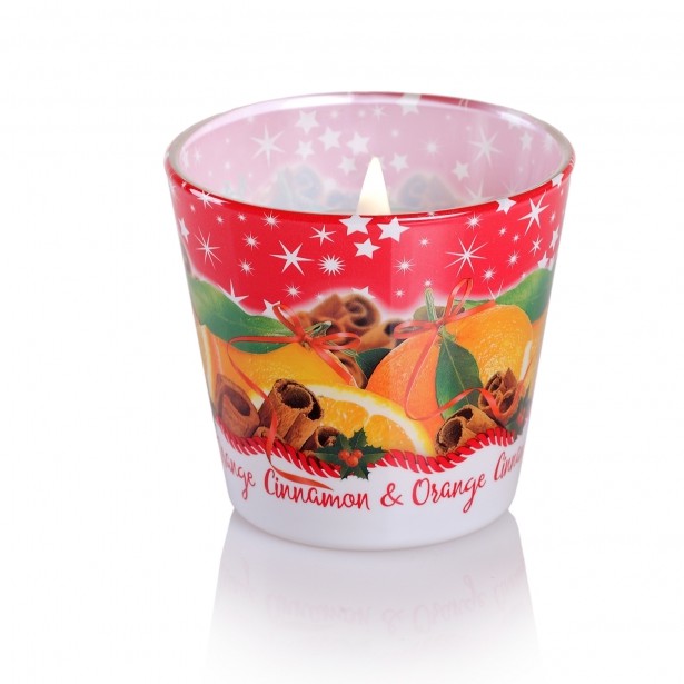 Ly nến thơm Bartek Candles BAT6382 Christmas Spices 115g (Hương cam, táo, quế)