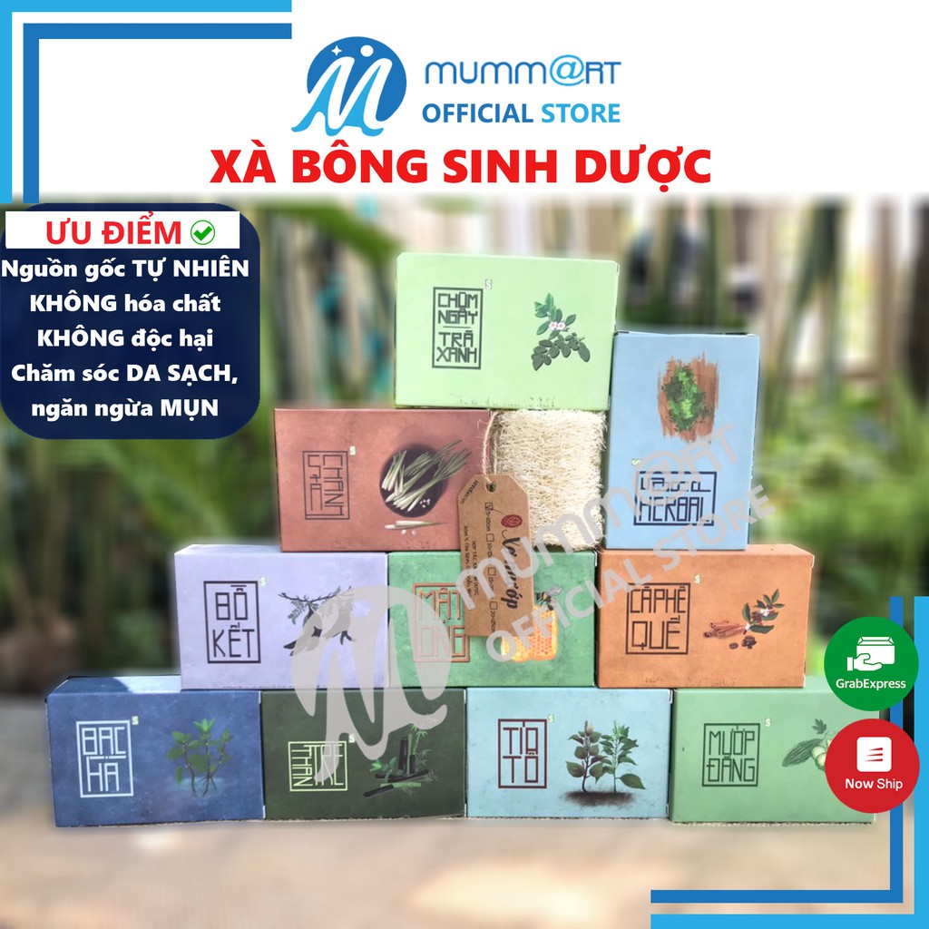 Xà bông mướp đắng sinh dược organic 100% thiên nhiên làm dịu dị ứng, mát da, ngăn mụn, Có 10 loại theo hương.