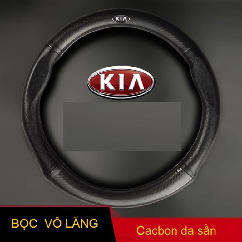 Bọc vô lăng xe hơi da vân cacbon gắn logo hãng KIA | BigBuy360 - bigbuy360.vn