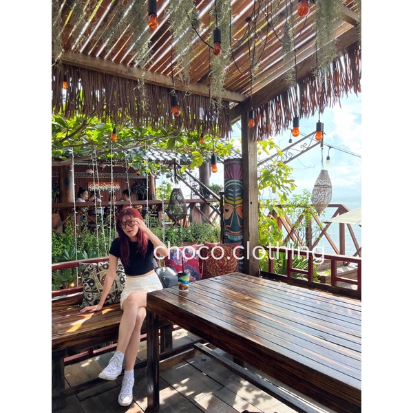 Áo crop basic có tay nữ - tay ngắn chất thun borip siêu co giãn, ôm body.