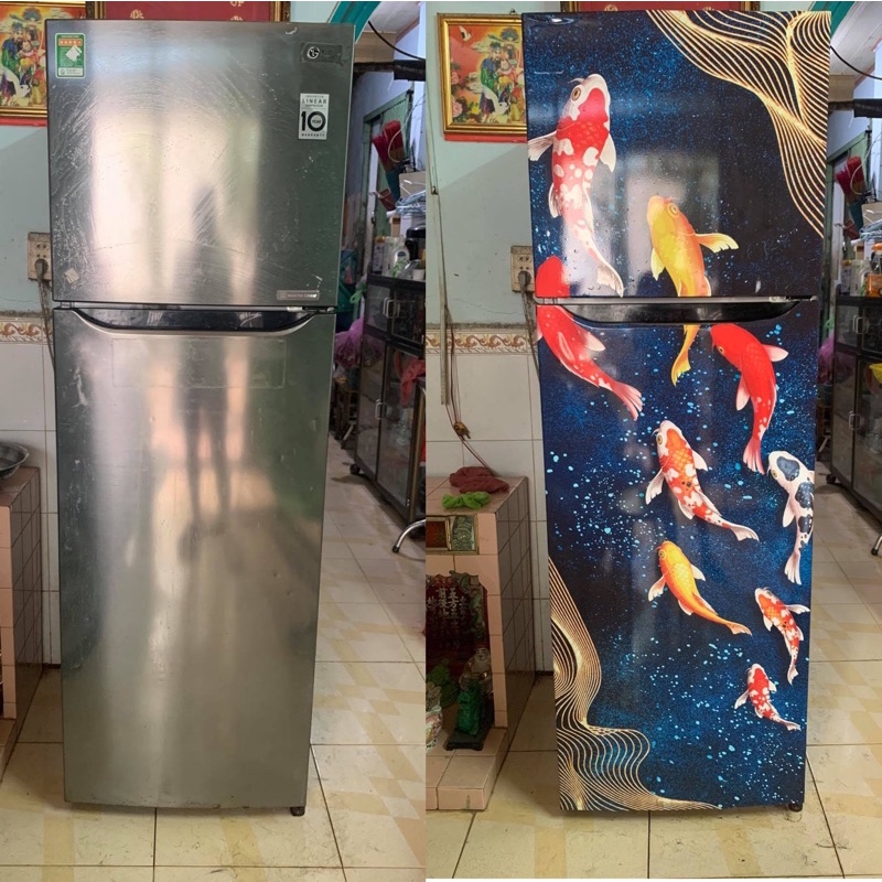 Decal dán tủ lạnh - máy giặt chống nước, sẵn keo, đủ kích cỡ