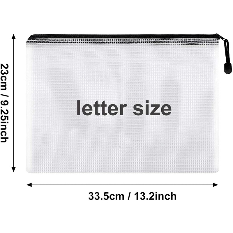 Set 16 túi lưới đựng tài liệu giấy tờ chống thấm nước có khóa kéo tiện dụng size A4