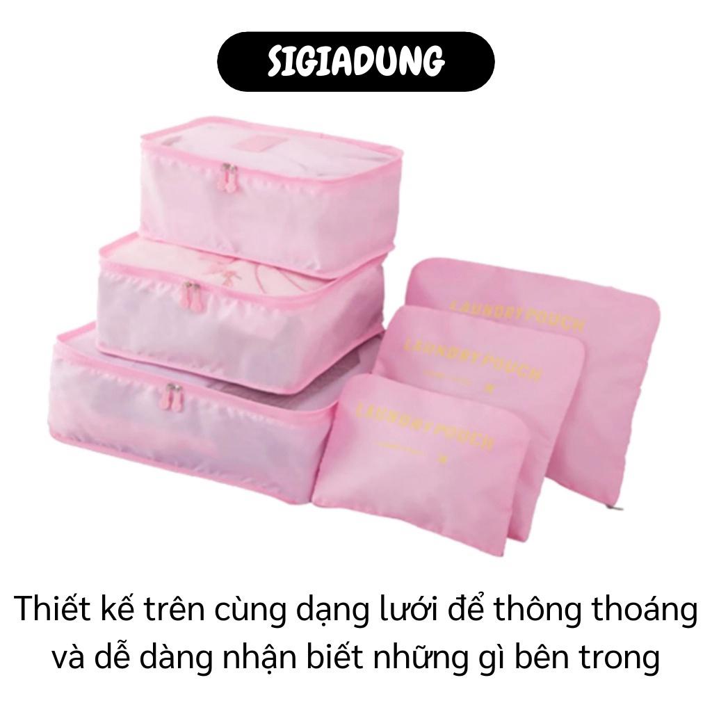 [SGD] Set túi đựng quần áo vật dụng - Bộ 6 Túi đựng đồ du lịch Laundry Pouch chất liệu cao cấp nhiều kích cỡ 2875