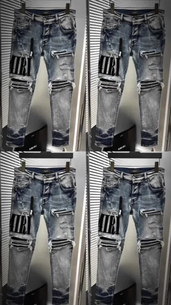 Quần AMIRI Đen Gối Vá Da Trắng Quần Skinny Jean Nam Gối TrắngHọa Tiết Hot Chất Co Giãn 4 Chiều | BigBuy360 - bigbuy360.vn