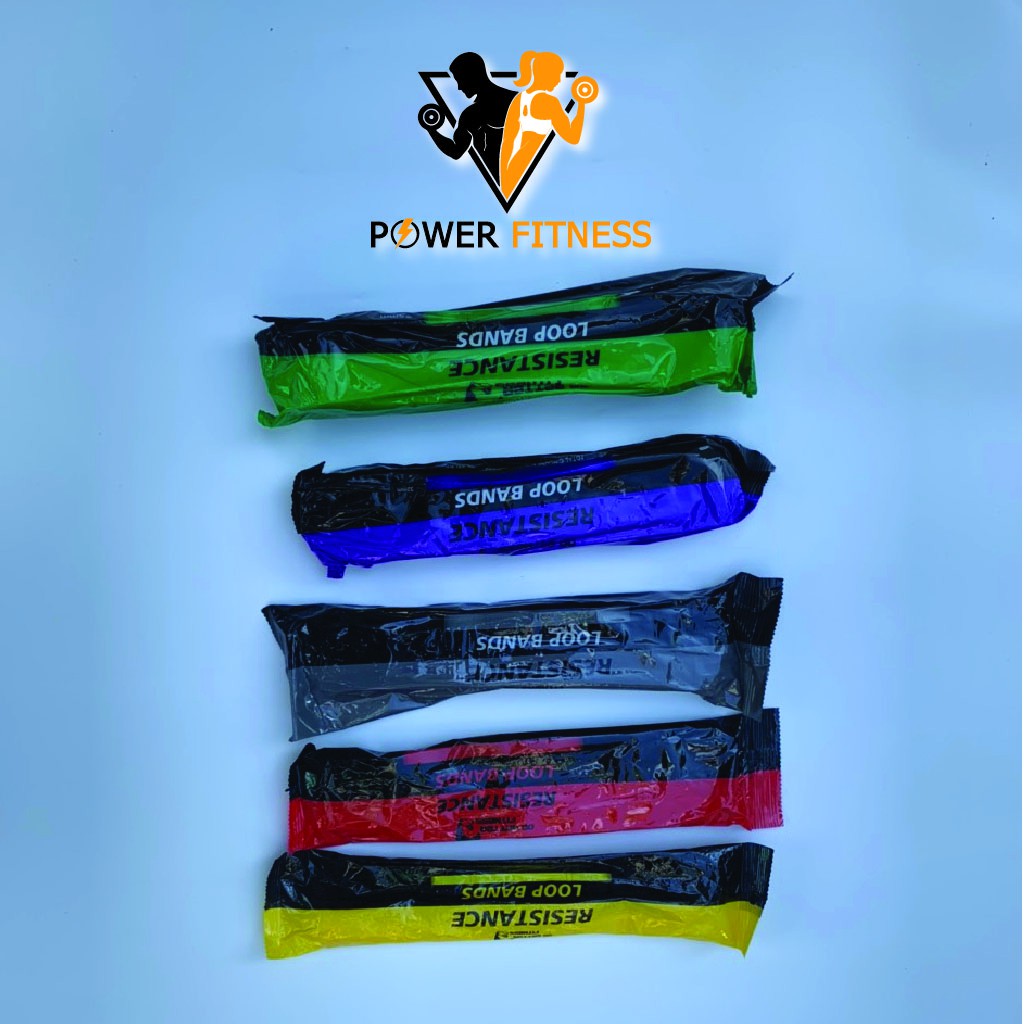 Combo 5 dây kháng lực tập gym đa năng tập tay tập mông ngũ sắc power band Power Fitness A1001