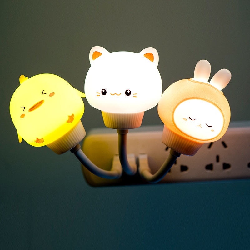 Đèn ngủ đầu cắm USB hình gấu  Hẹn giờ điều khiển từ xa  3 cấp độ sáng  Đèn ngủ phòng ngủ trẻ em