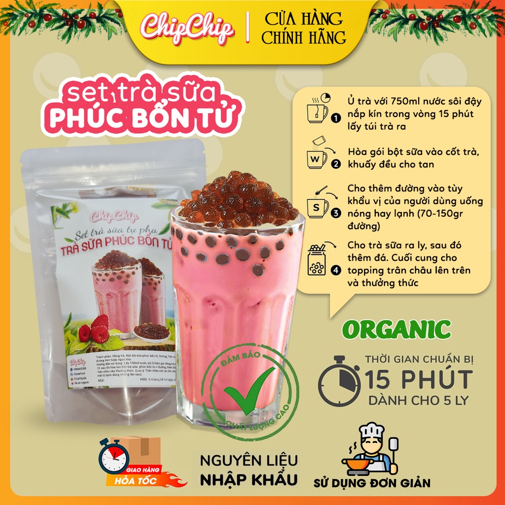 Combo Trà Sữa Trân Châu Matcha,Sầu Riêng, Phúc Bồn Tử,Sâm Dứa  Nguyên Liệu Trà Sữa Nhập Khẩu