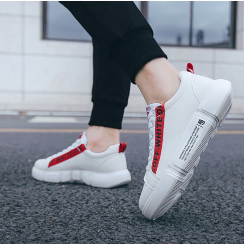 Giày Sneaker Nam thể thao màu trắng cổ cao cho học sinh phong cách Hàn Quốc TAKUTA mã ODR
