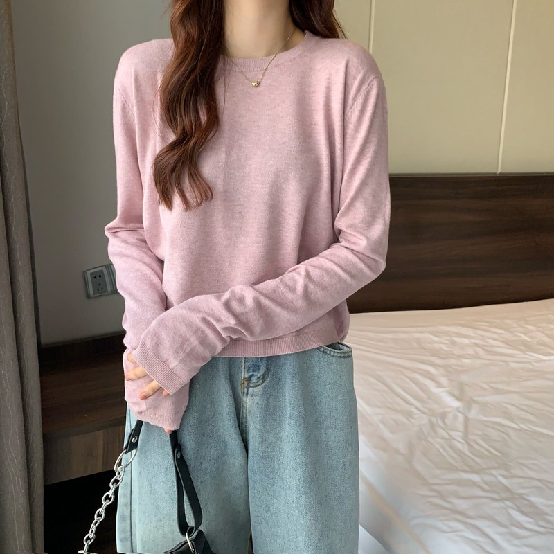 Áo Sweater Tay Dài Cổ Tròn Dáng Rộng Thiết Kế Mới Thời Trang Mùa Thu Dành Cho Nữ