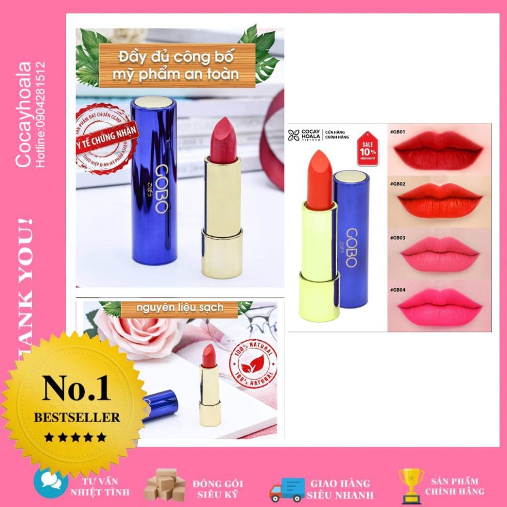 Son không chì ❤️FREESHIP❤️son môi cao cấp,son môi chính hãng,son dành cho bà bầu Cocayhoala Gobo Nature matte 4.5g 👄