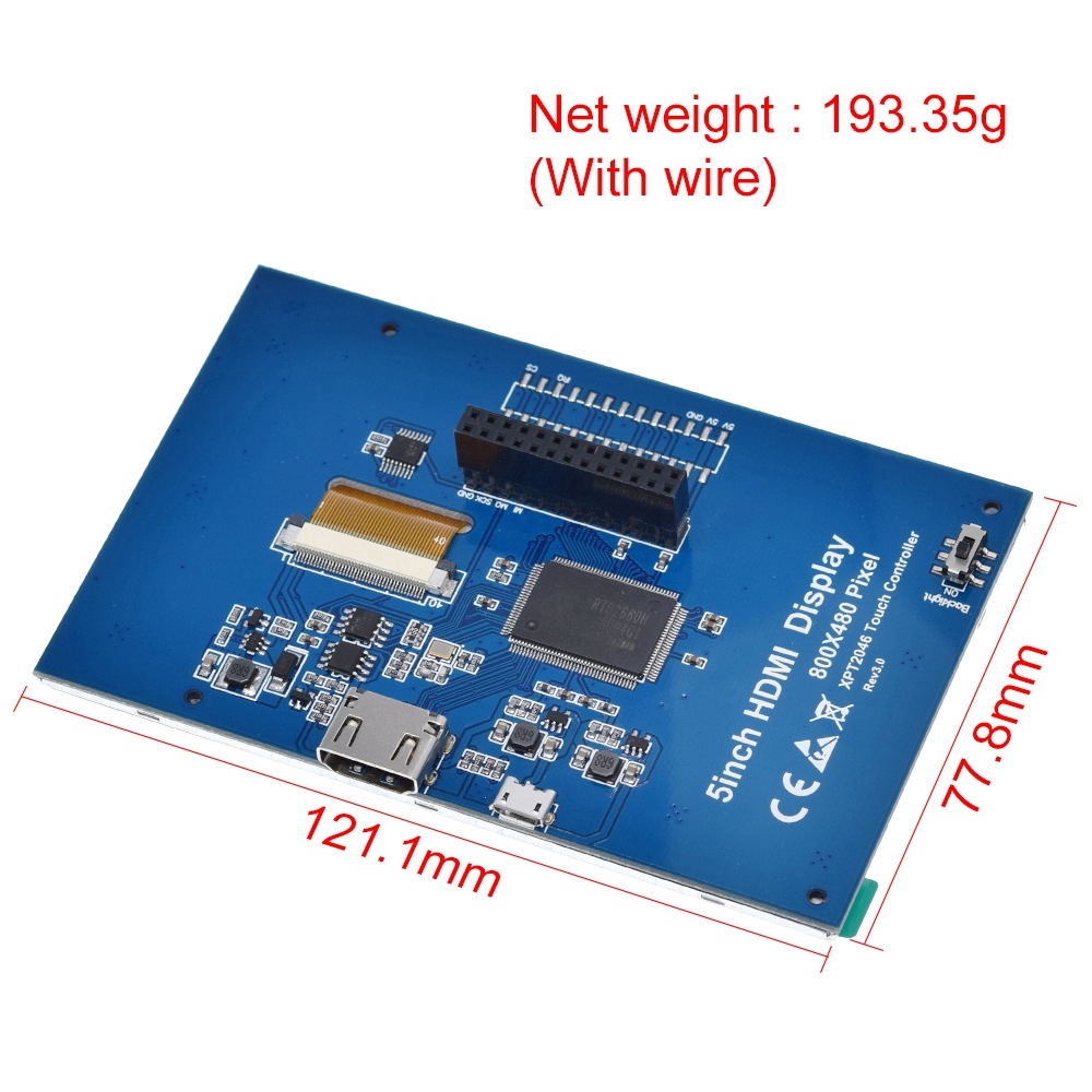 Mô Đun Màn Hình Cảm Ứng Tft Lcd 5 Inch Cho Banana Pi Raspberry Pi 4b Raspberry Pi 3 Model B / B +