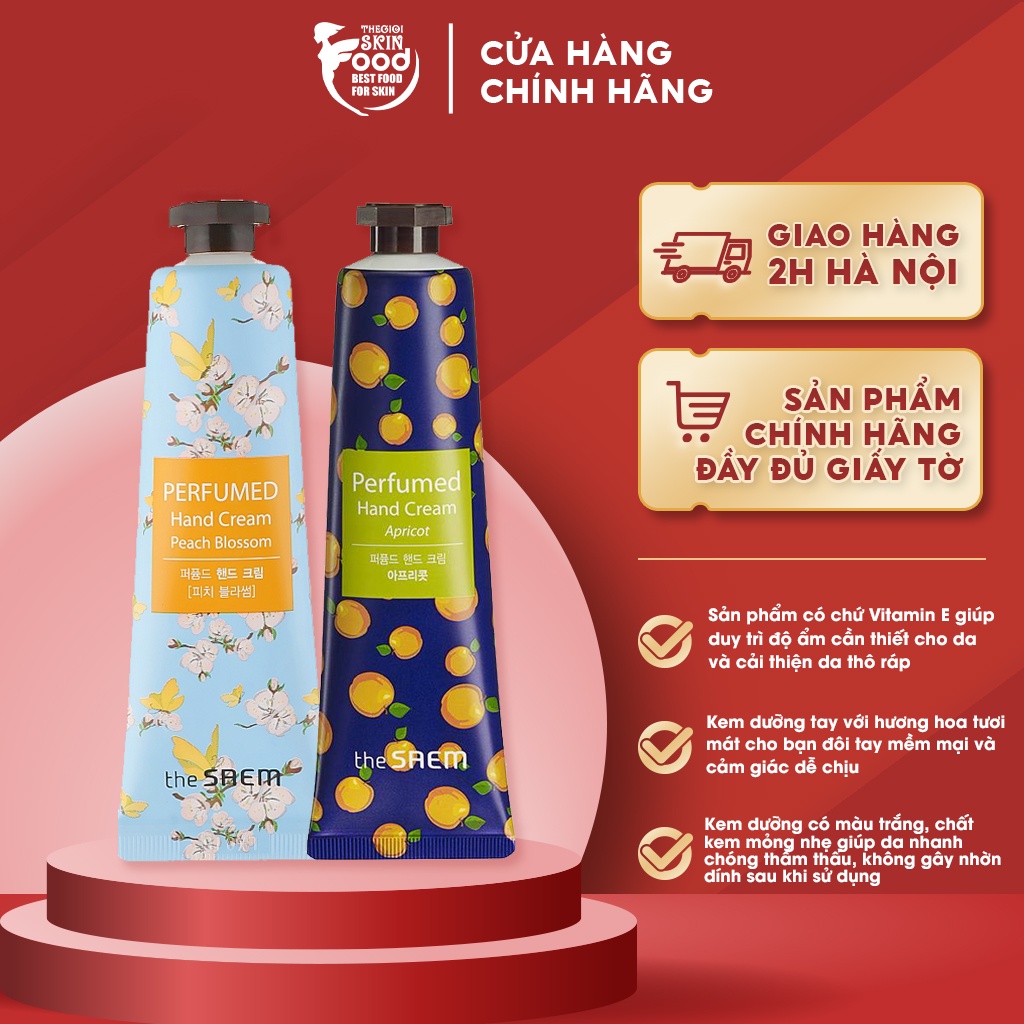 Kem Dưỡng Da Tay Dưỡng Ẩm Làm Mềm Mại, Đều Màu Da The Saem Perfumed Hand Cream 30ml