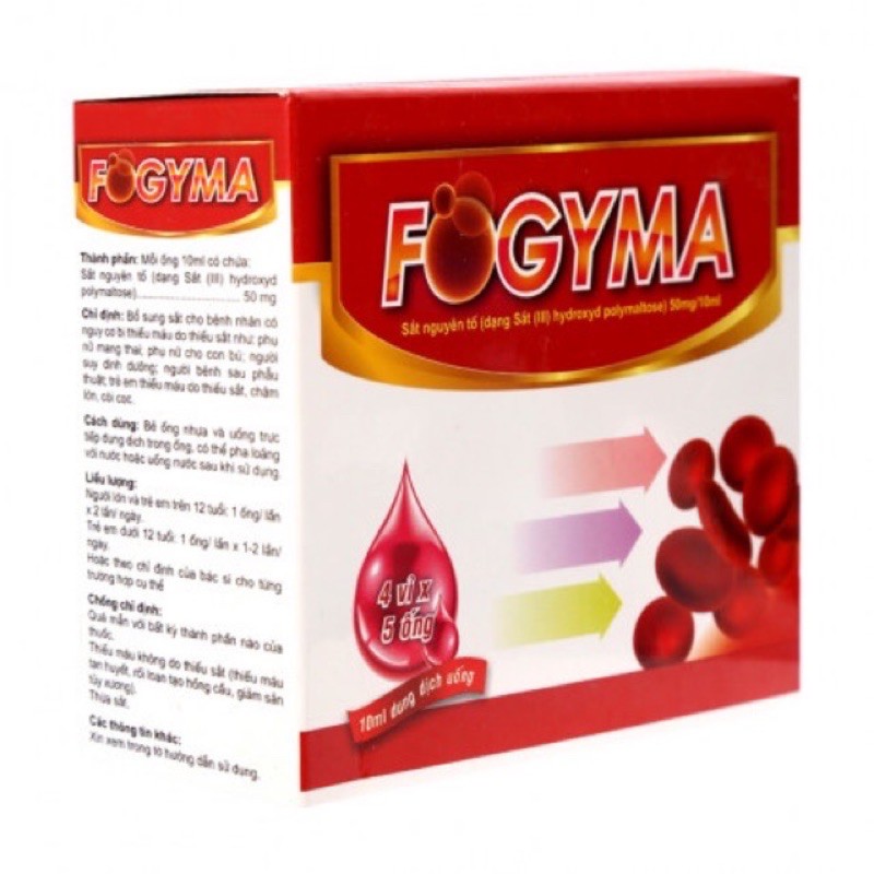 FOGYMA (Hộp 4 vỉ x 5 ống) - Bổ sung sắt dạng ống/ sắt dạng nước fogymar