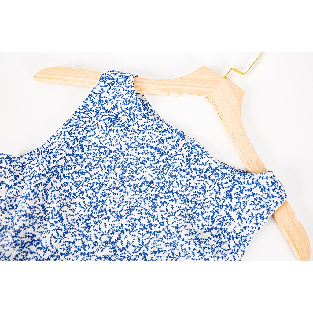 ĐẦM NGẮN KHOÉT EO HỌA TIẾT CỎ XANH THIẾT KẾ CAO CẤP THƯƠNG HIỆU CQA BOUTIQUE CQA0077