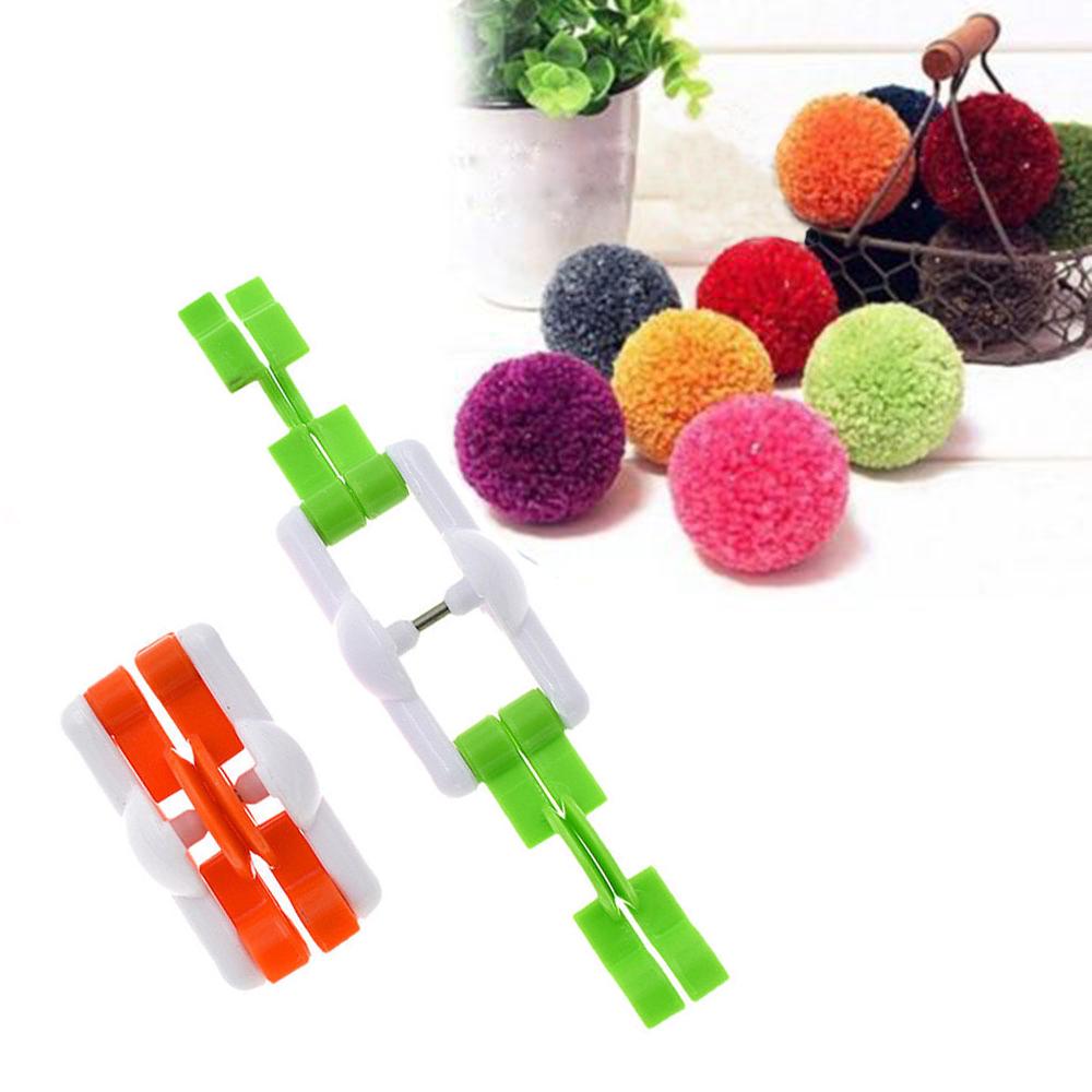 WAY2TOP 2 Cái / lốc Pompom Maker Kim Thủ Công Móc Sợi Dệt Dụng Cụ