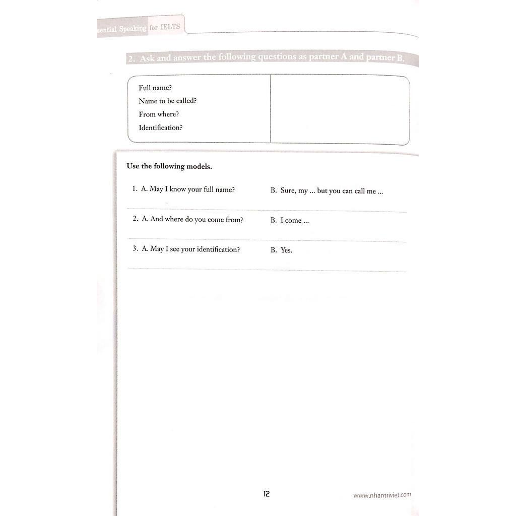 Sách Essential Speaking For IELTS