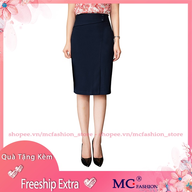 Chân Váy Bút Chì Lưng Cao, Nữ Công Sở, Màu Đen, Xanh Tím Than, Kiểu Ngắn, Dáng Dài Đẹp, Mc Fashion Cv0461