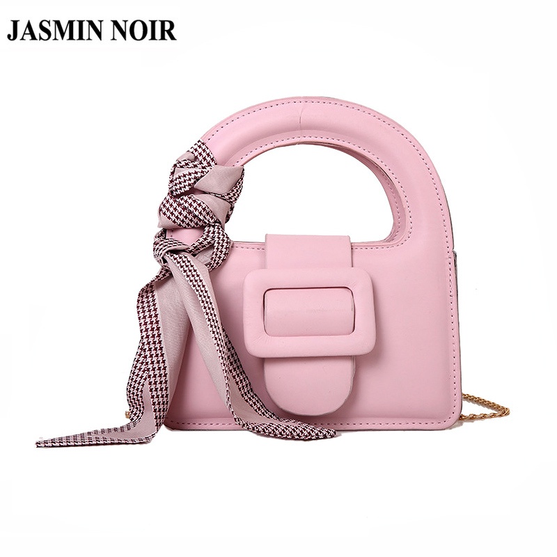 Túi đeo chéo JASMIN NOIR da PU phối dây xích thời trang nữ cao cấp