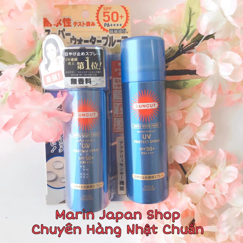 Kem chống nắng dạng xịt và dạng gel Kose Suncut Essence In UV Protect Spray SPF50+/PA++++